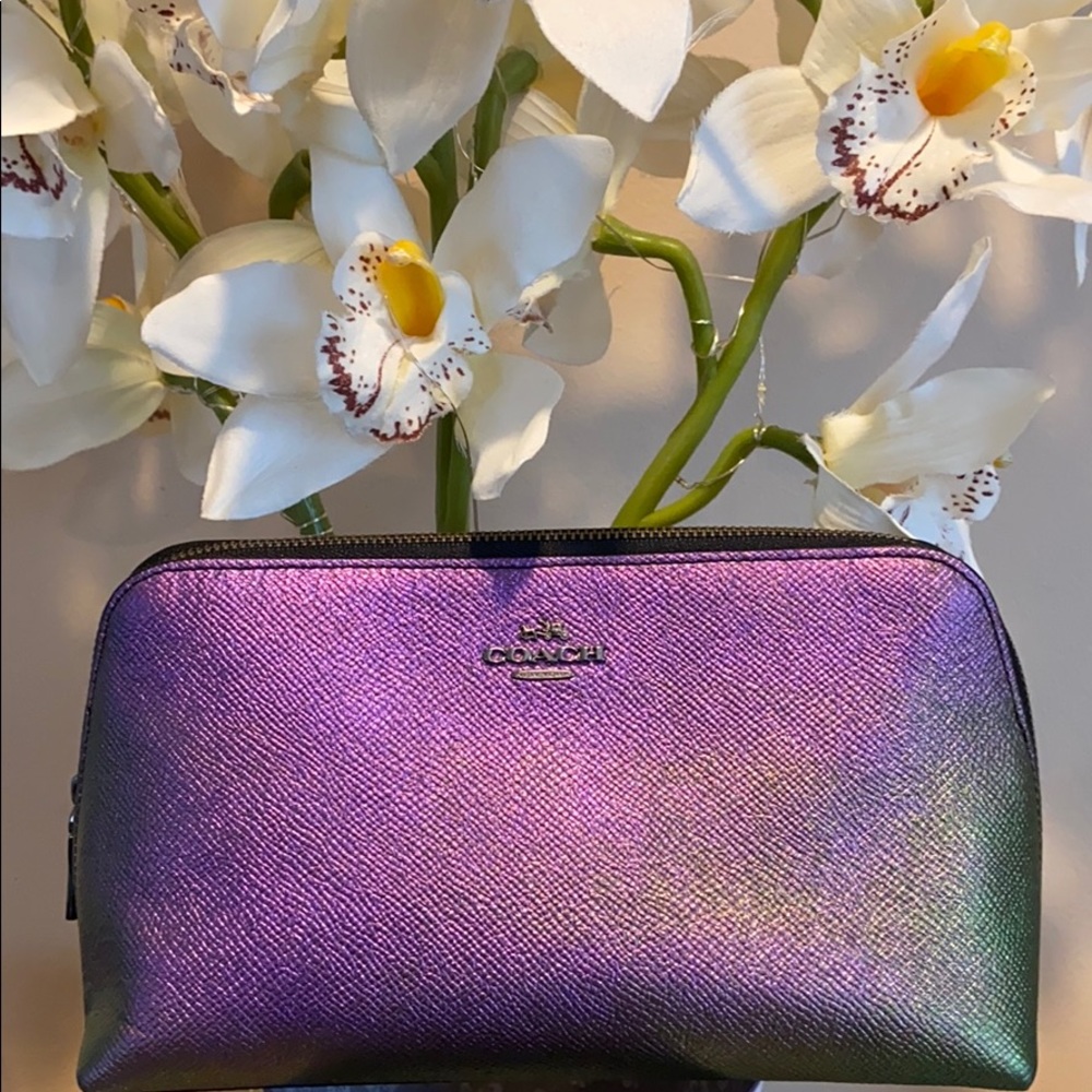 RARE Coach- Cosmetic Case 22 in Hologram Leather
